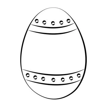 Outline drawing of Easter egg 스톡 일러스트