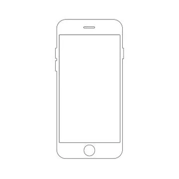 Outline drawing smartphone concept. Elegant thin line design. Stock Illustration