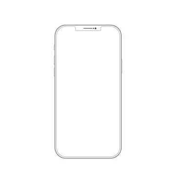 Outline drawing smartphone. Elegant thin line style design Stock Illustration