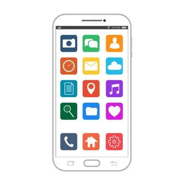 Outline drawing smartphone. Elegant thin line style design. Vector smartpho.. Stock Illustration