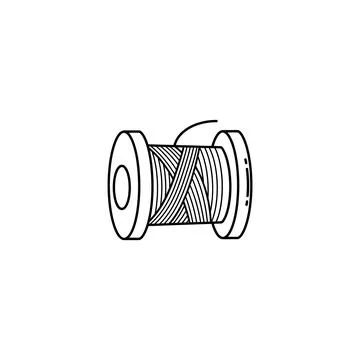 Outline drawing of a thread spool Stock Illustration