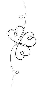 Outline Drawn Shamrock One Continuous line Vertical Minimal St Patrick Day Illustrazione stock