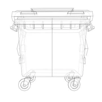 Outline Dumpster or dustbin Stock Illustration