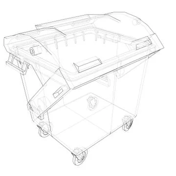 Outline Dumpster or dustbin Stock Illustration