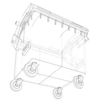 Outline Dumpster or dustbin Illustrazione stock