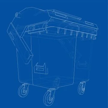 Outline Dumpster or dustbin Stock Illustration