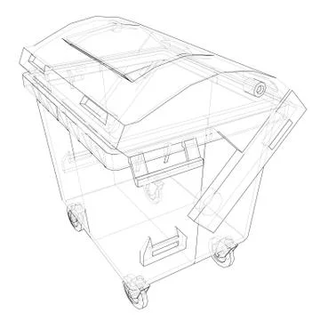 Outline Dumpster or dustbin vector Stock Illustration