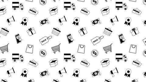 Outline E Commerce Pattern Video stock 248391250