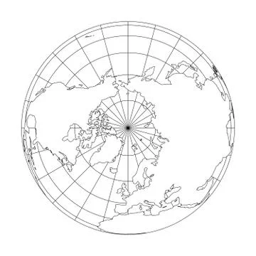 Outline Earth globe with map of World focused on Europe. Vector illustration Stock Illustration