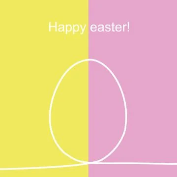 Outline Easter Egg on the yellow and red 스톡 일러스트