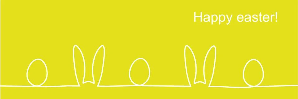 Outline of easter rabbit ears and eggs. Stock Illustration