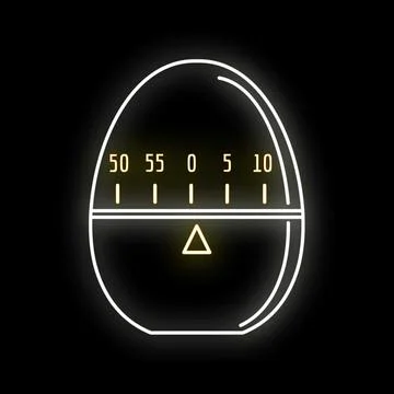 Outline egg timer showing neon glowing effect 스톡 일러스트