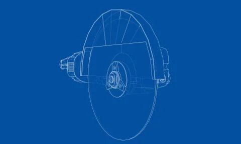 Outline electric angle grinder Stock Illustration