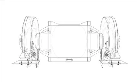 Outline electric grindstone Illustrazione stock