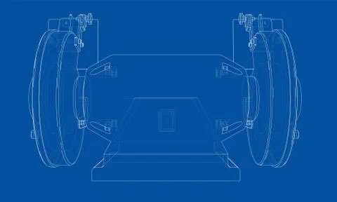 Outline electric grindstone Stock Illustration