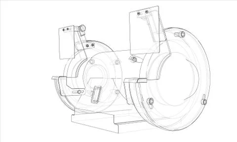Outline electric grindstone 库存插图