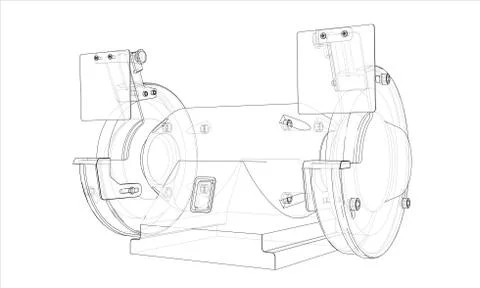 Outline electric grindstone 스톡 일러스트
