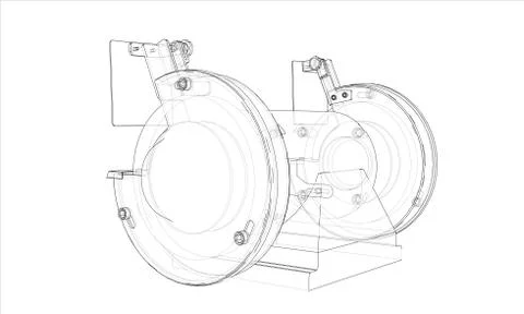 Outline electric grindstone vector Stock Illustration