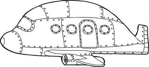 Outline of empty jetliner Stock Illustration