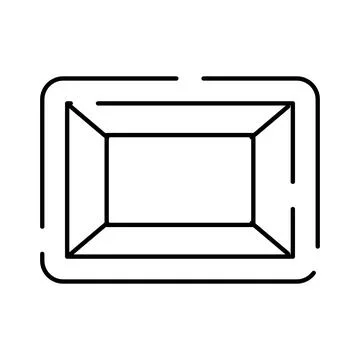Outline of an empty rectangular container for packaging 스톡 일러스트