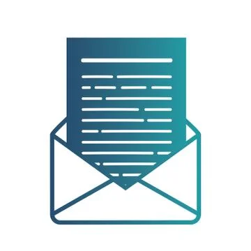 Outline envelope email icon isolated on white background. Line mail symbol for Stock Illustration