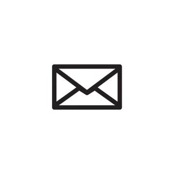 Outline envelope icon isolated on black background Stock Illustration