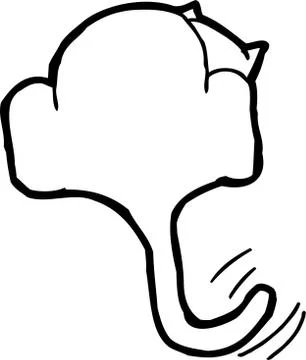 Outline of Excited Cat Stock Illustration
