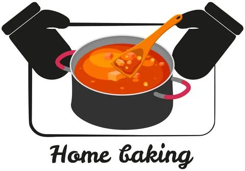 Outline of expression home baking and process of cooking sweet dish, bakery 스톡 일러스트