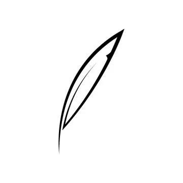 Outline feather icon on white Stock Illustration