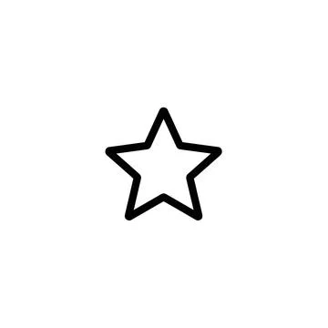 Outline five pointed star shape line art icon vector graphic Stock Illustration