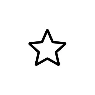 Outline five pointed star shape line art icon vector graphic Stock Illustration