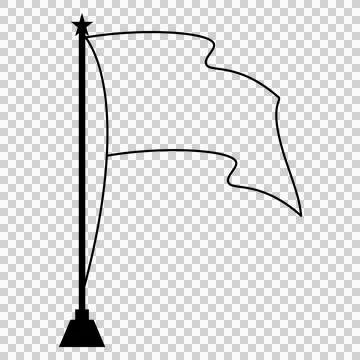 Outline Flag Design waving in the wind, perfect for adding your own design .. Stock Illustration