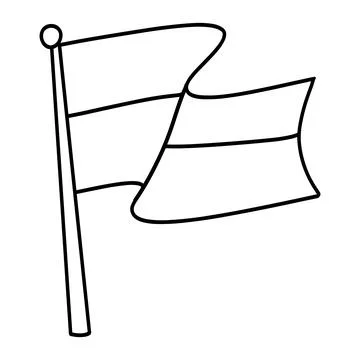 Outline Flag Design waving in the wind, perfect for adding your own design .. Stock-Illustration