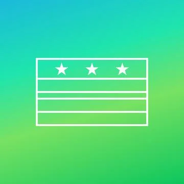 Outline flag of Washington D.C. Stock Illustration