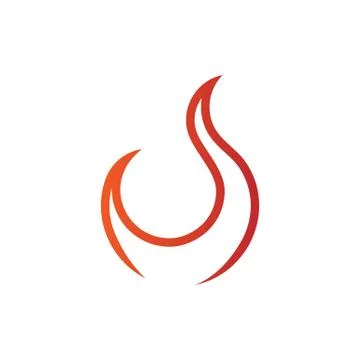 Outline Flame Fire Shape Symbol Design Stock Illustration