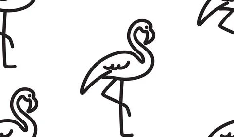 Outline flamingo pattern Stock-Illustration