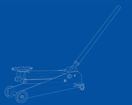 Outline Floor Car Jack 스톡 일러스트
