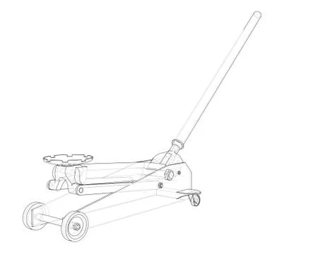 Outline Floor Car Jack. Vector Stock-Illustration