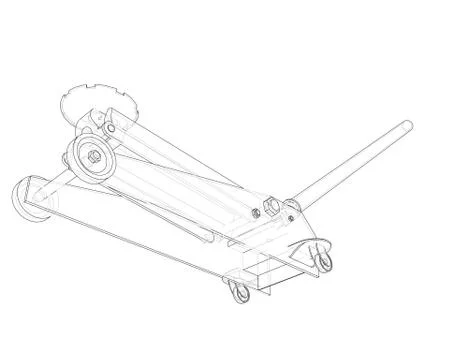 Outline Floor Car Jack. Vector Stock Illustration