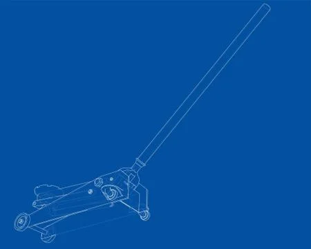 Outline Floor Car Jack. Vector Stock Illustration