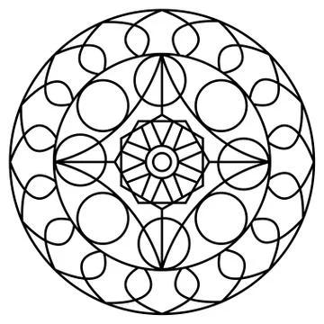 Outline of a floral pattern mandala Stock Illustration