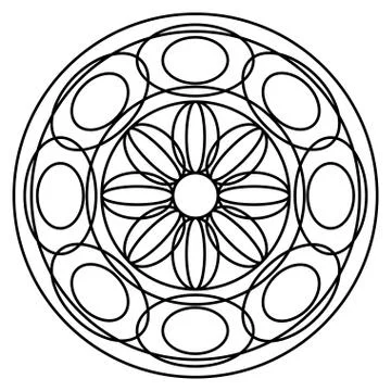 Outline of a floral pattern mandala Stock Illustration
