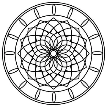 Outline of a floral pattern mandala Stock Illustration