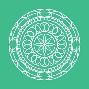 Outline of a floral pattern mandala Stock Illustration