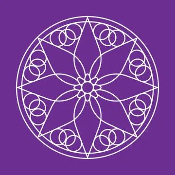 Outline of a floral pattern mandala Stock Illustration