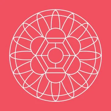 Outline of a floral pattern mandala Stock Illustration