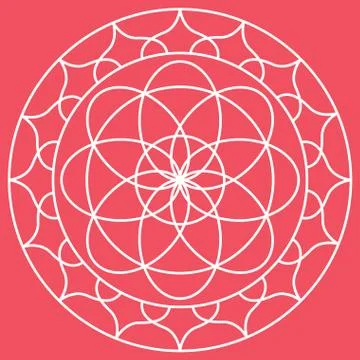 Outline of a floral pattern mandala Stock Illustration