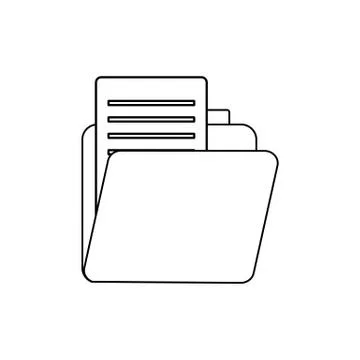 Outline folder icon with documents. Folder simple vector illustration 스톡 일러스트
