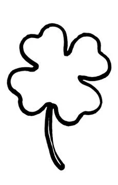 Outline of a four leafed clover Ilustração Stock
