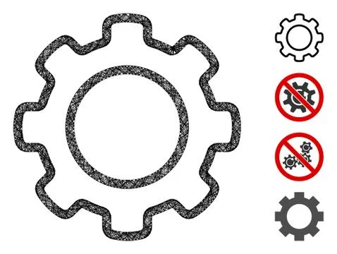Outline Gear Web Vector Mesh Illustration 스톡 일러스트